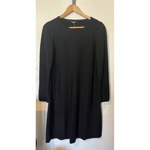 NWT J Jill Black Long Sleeve Midi Sweater Dress Size Small